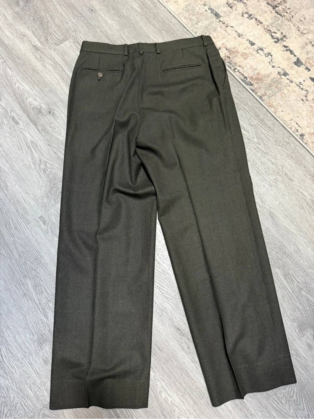 Vtg Evan Piccone Mens 42LG 34x30 Brown/Black Herringbone 100% Wool Jacket/Pants
